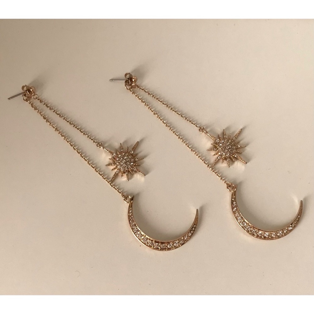 2/$30 🗝 Celestial star moon dangle earrings